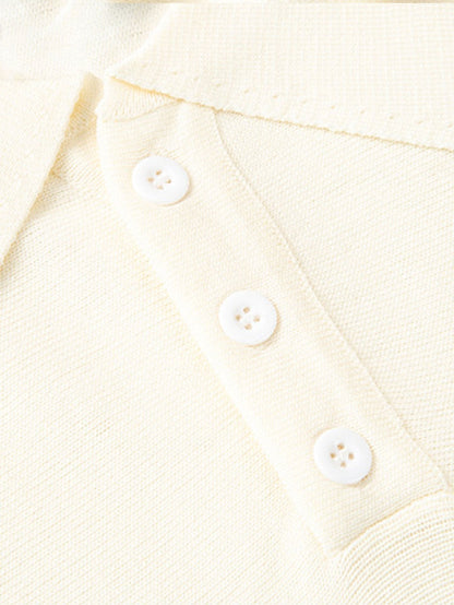 Striped Color Block Short Sleeve Sweater Polo