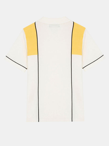 Striped Color Block Short Sleeve Sweater Polo